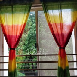 Clearance Sale - Tie Dyed Rainbow Curtains, Pride Curtain Panels, Rainbow Unicorn Decor, Kids Room Curtains- Set Of Two Panels - thumbnail 4