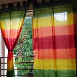 Clearance Sale - Tie Dyed Rainbow Curtains, Pride Curtain Panels, Rainbow Unicorn Decor, Kids Room Curtains- Set Of Two Panels - thumbnail 2