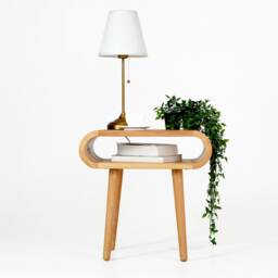 Pair Of Side Tables, Pair Bedside Art Deco Bedsides With Shelf, Nightstand, End Table Sofa Table, Solid Wood Handmade Furniture - thumbnail 2