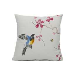 Sanderson - Magnolia & Blossom/Leaf Large Scale Floral Wildlife Cushion Cover Handmade Throw Pillow Designer Home D??cor - thumbnail 3
