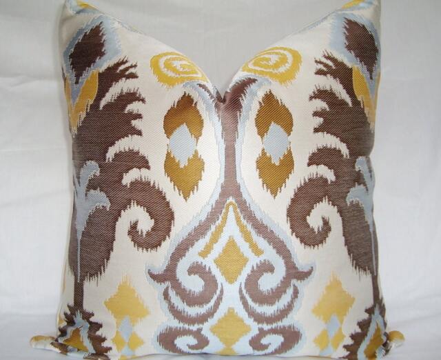 Ikat Pillow Cover, Claridge Jacquard, Modern Geometric Cushion 20 - image 1