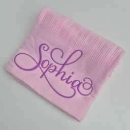 Personalized Baby Blanket, Custom Embroidered Name, Newborn Swaddle, Keepsake Nursery Gift, Infant Shower Present, Soft Knit Cover - thumbnail 2