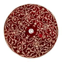 Red Christmas Tree Skirt 60 Inch Extra Large Velvet Partridge Bird Tree Skirt Decorations Gift - thumbnail 2