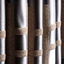 Geometric Striped Curtains Gray, Gold, Beige Living Room Bedroom Panel - thumbnail 4