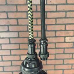 "Industrial Pendant Light -Black 6 1/2"" Hyalophane Glass Bell With Patented ""Huila Connector" - thumbnail 4