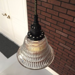 "Industrial Pendant Light -Black 6 1/2"" Hyalophane Glass Bell With Patented ""Huila Connector" - thumbnail 3