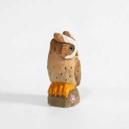 Whimsical Hand-Carved Wooden Owl Figurine, Rustic Woodland Animal Decor, Unique Bird Sculpture, Nature Lover Desk Gift Idea - thumbnail 3