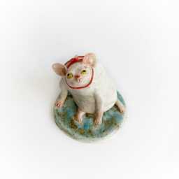 Ceramic Mouse Sculpture, White Figurine, Mouse Lover Gift, Decoration, Home Decor, Office Decor - thumbnail 3