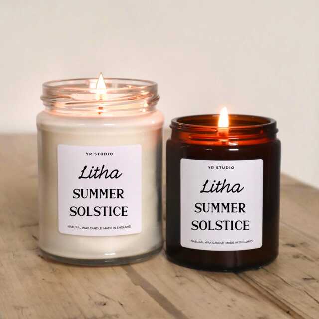 Litha Candle, Summer Solstice Midsummer Decorations, Pagan Decor, Ritual, Altar Decor Uk, The Wheel Of Year - image 1