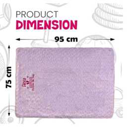 Personalised Baby Blanket Luxury Rosebud Style Pink Round Font Name Date Time Weight Print - thumbnail 3