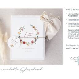 Baptism Poster Flowers, Baptism Poster, Gift Godchild, Personalized, Decoration Girl, Wildflower - thumbnail 3