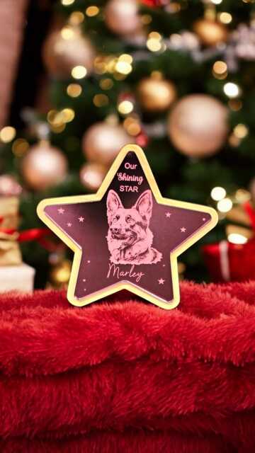 Personalised German Shepherd Tree Topper, Christmas Shepherd, Dog Memorial Topper - image 1