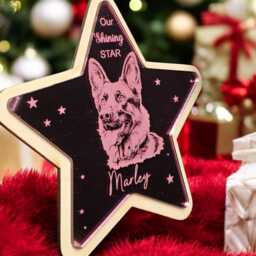 Personalised German Shepherd Tree Topper, Christmas Shepherd, Dog Memorial Topper - thumbnail 2
