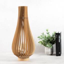 Droplet Wood Table Lamp/Modern Shade Housewarming Gift /Christmas Gift Wedding Graduation - thumbnail 3