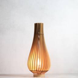 Droplet Wood Table Lamp/Modern Shade Housewarming Gift /Christmas Gift Wedding Graduation - thumbnail 1