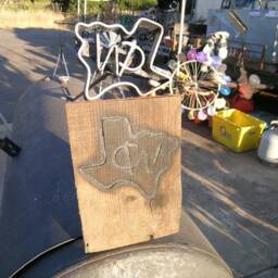 Custom Made Metal House Sign - You Choose Numbers Or Names Both Your Shape State Fun Thing To Do- Horses Dog Person - thumbnail 2