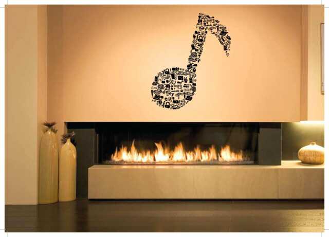 Music Is The Voice Of Soul Vinyl Wall Decals Quotes Sayings Symbols, Music Wall Decals Kids Rooms, Note Decals - Vg095 - image 1