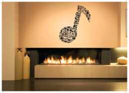 Music Is The Voice Of Soul Vinyl Wall Decals Quotes Sayings Symbols, Music Wall Decals Kids Rooms, Note Decals - Vg095 - thumbnail 1