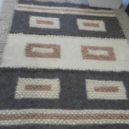 Handwoven Wool Bedspread Scandinavian Queen Sofa Cover - thumbnail 4