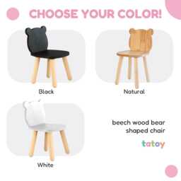 Wooden Chair With Bear Shape Back, Education Children Toddlers Daycare Furniture - thumbnail 3