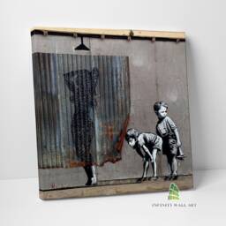 Shower Peepers Banksy Graffiti Canvas Art Wall Print Picture Framed Home Decor -C941 - thumbnail 1