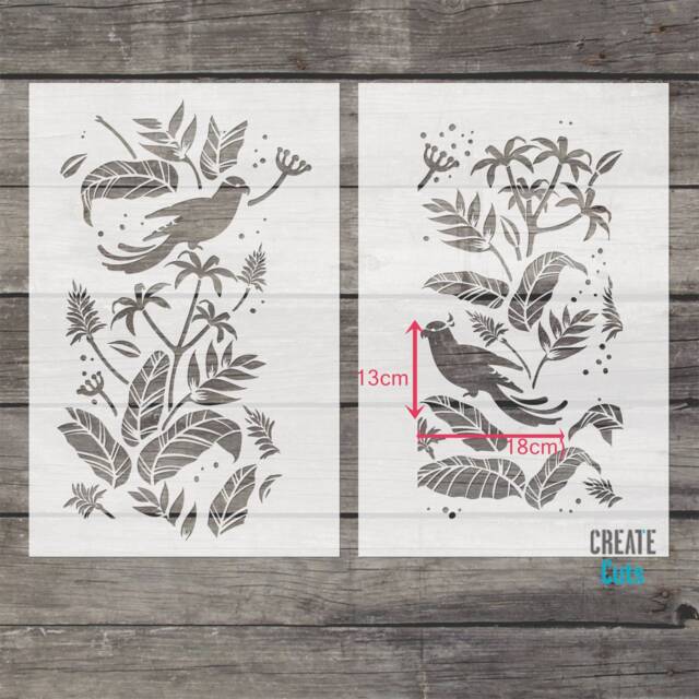 Jungle Parrots Stencil Reusable Wall & Floor Decor Template - image 1
