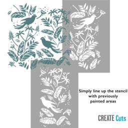 Jungle Parrots Stencil Reusable Wall & Floor Decor Template - thumbnail 3