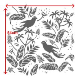 Jungle Parrots Stencil Reusable Wall & Floor Decor Template - thumbnail 4