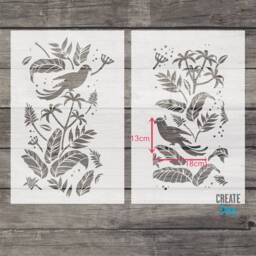Jungle Parrots Stencil Reusable Wall & Floor Decor Template - thumbnail 1