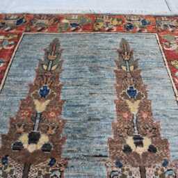 3'6x5'3 Afghan Kazak Trees Of Rug, Brand New Luxury Rug, Medallion Geometric Area Rug For Livingroom - thumbnail 3