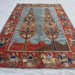 3'6x5'3 Afghan Kazak Trees Of Rug, Brand New Luxury Rug, Medallion Geometric Area Rug For Livingroom - thumbnail 2