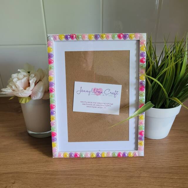 Colourful Heart Cabochon Photo Frame 6 X 8 Inches - image 1