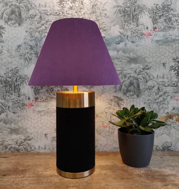 Purple Empire Lampshade in Velvet - Choice Of Lining - image 1