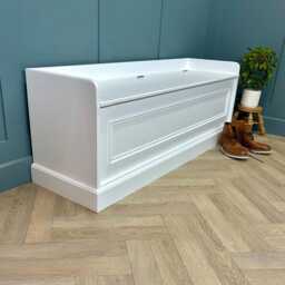 Solid Wood Storage Bench Seat, Bead Trim, Custom Paint Color, 1525mm Long - thumbnail 2
