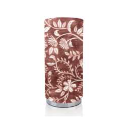 Handmade Floral Velvet Table Lamp, Simba Brunel Copper Fabric, Chrome Base - thumbnail 1