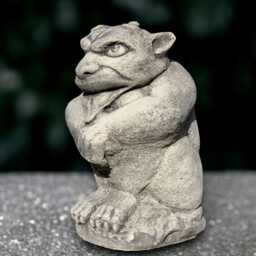 Massive Monster Statue Concrete Demon Figurine Stone Gargoyle Sculpture Outdoor Guardian Ornament Handmade Yard Art - thumbnail 1