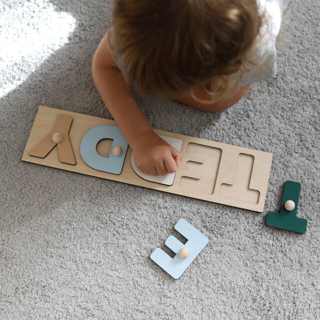 Multicolor Personalized 3D Wooden Name Puzzles - Christmas Gift For Kids - image 1