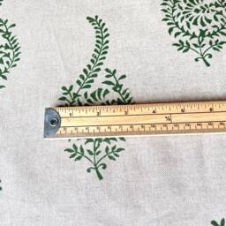1315. Green Humber Block Print Linen Look 100% Cotton Cushion Cover - thumbnail 2