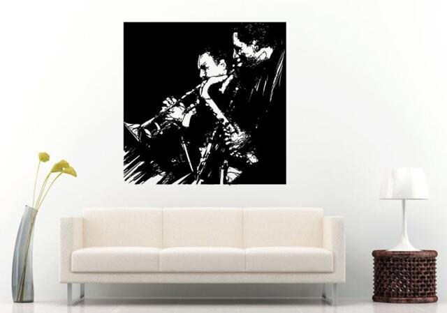 Jazz Sax Saxophone Instrument Tool Band Musical Genre Man Wall Decal Vinyl Sticker Mural Room Decor L1150 - image 1