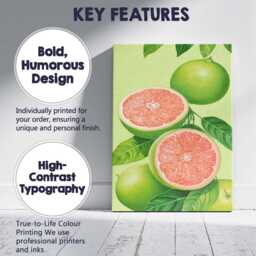 Pink Grapefruit Citrus Botanical Illustration Canvas Wall Art Print Decor Picture Ready To Hang - thumbnail 2