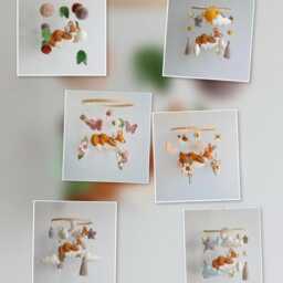 Fox Mobile Handmade Felt Baby Crib Nursery Decoration Boho Style Personalized - thumbnail 3