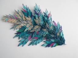 Teal & Silver Quilled Paper Branch Wall Art 24x13 Inch - thumbnail 1