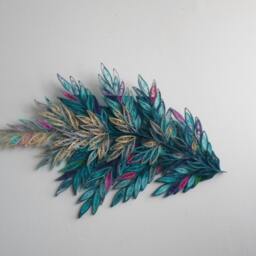 Teal & Silver Quilled Paper Branch Wall Art 24x13 Inch - thumbnail 4