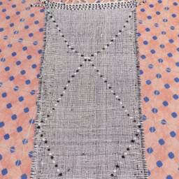 Beni Ourain Wool Runner Rug, Moroccan Flatwoven Hanbel - thumbnail 3