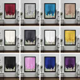 Plain Voile Tie Up Blind - 140cm Wide, Slot Top Curtain - thumbnail 1