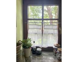 Kitchen Curtains Shabby Chic - Ties White Lace, Cotton, Voile Cafe Made To Measure - thumbnail 1