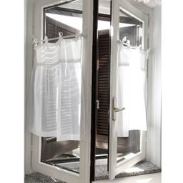 Kitchen Curtains Shabby Chic - Ties White Lace, Cotton, Voile Cafe Made To Measure - thumbnail 2