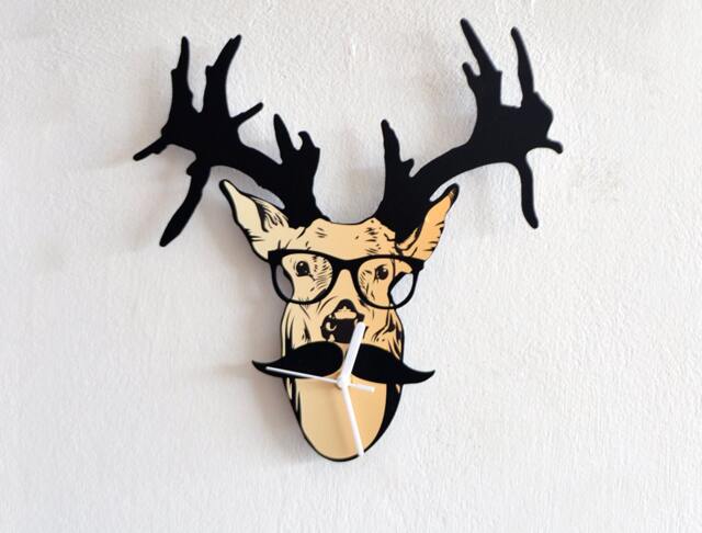 Hipster Deer Moustache - Wall Clock - image 1