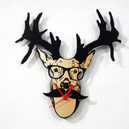 Hipster Deer Moustache - Wall Clock - thumbnail 2