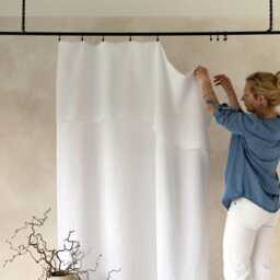 Linen Drop Cloth Curtains, Natural Curtain Panels, Custom Drapes, Window Treatments - thumbnail 2